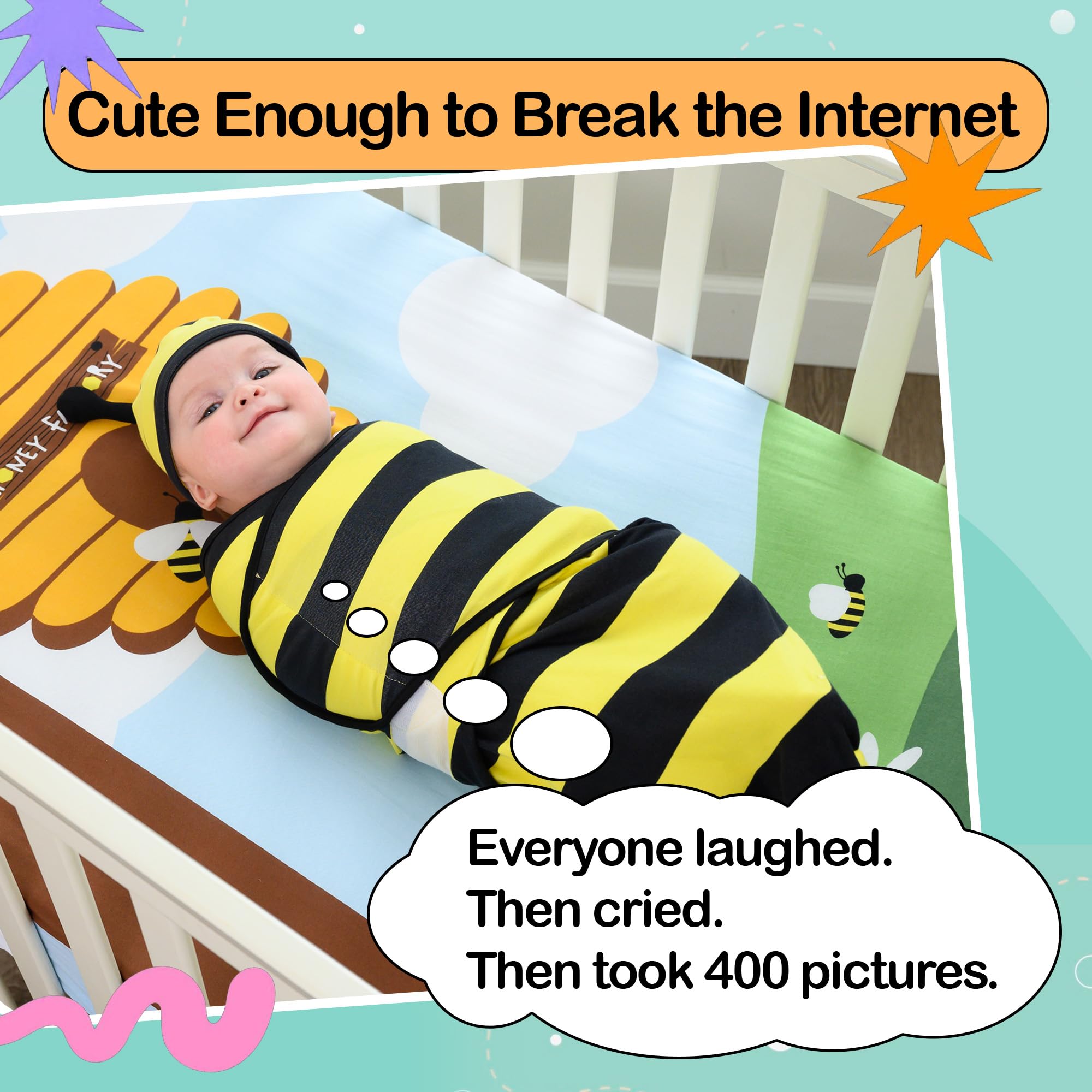 Cuddle Club swaddle styles image shows fun prints for photos