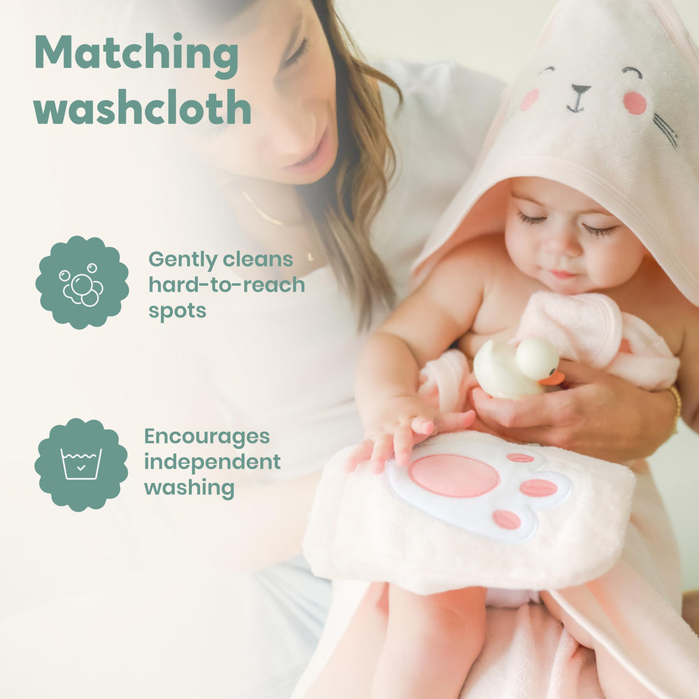 CuddleBug blush pink towel, plush and absorbent for quick drying