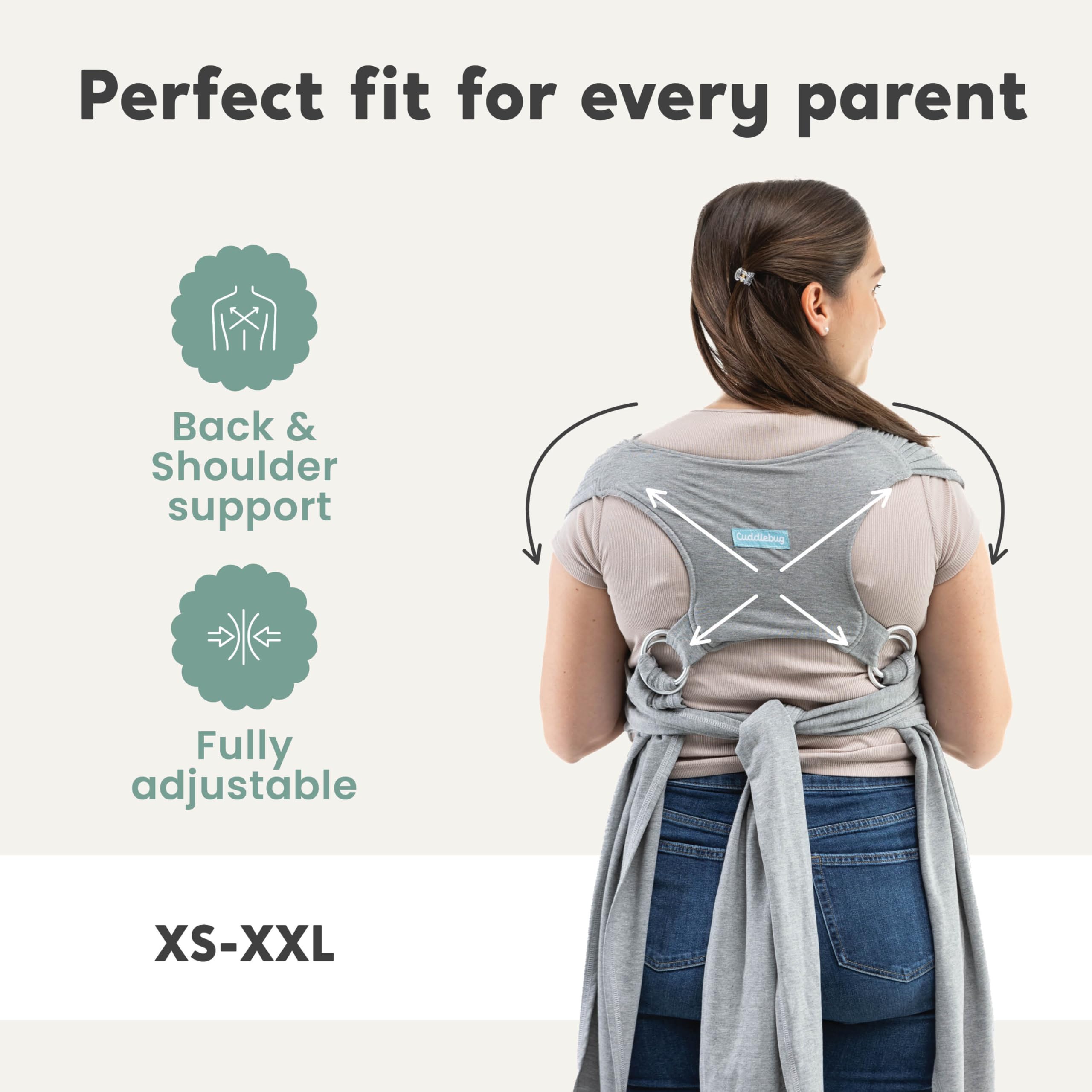 CuddleBug CuddleCarry 0-36m range demonstrates newborn-to-toddler use case