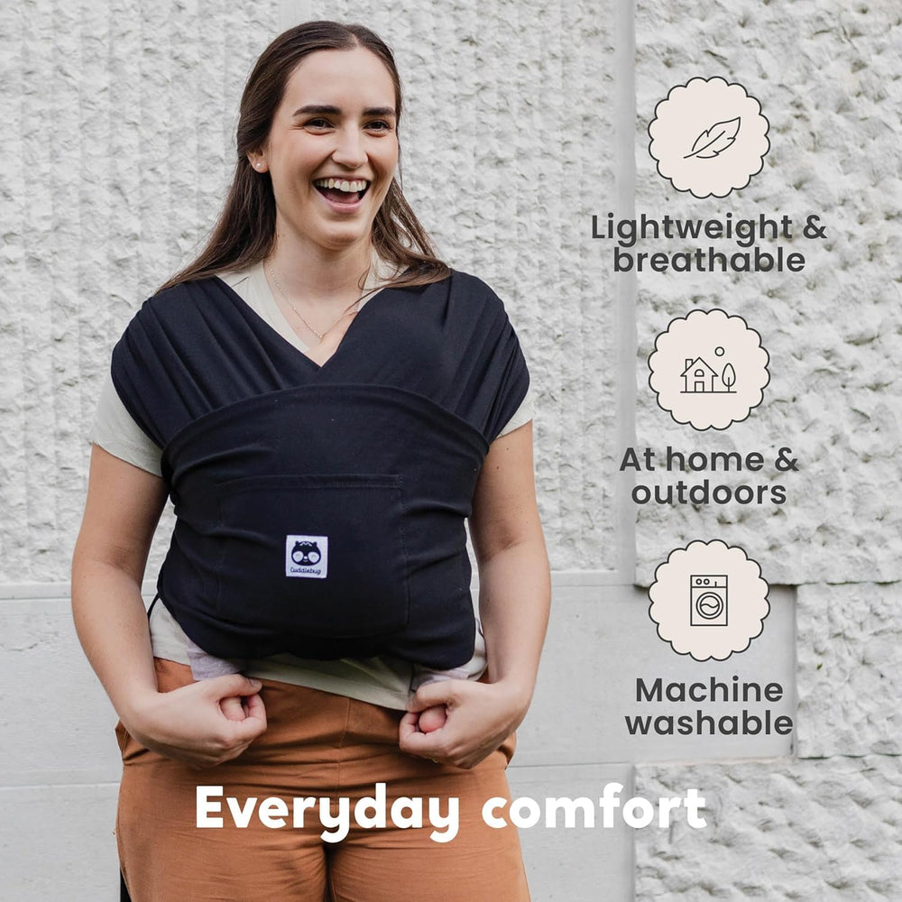 CuddleBug CuddleCarry two-piece wrap design simplifies adjustments