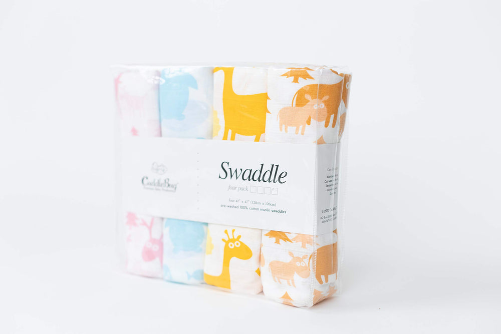CuddleBug swaddle blanket doubles as pram cover for outings.