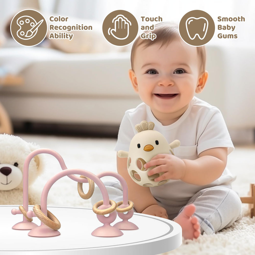 CuddleCubs Creations cute teether with hollow pacifier grip for tiny hands