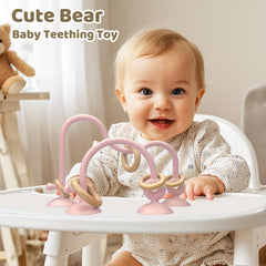 CuddleCubs Creations silicone baby teether with holes for easy grip and chewing relief