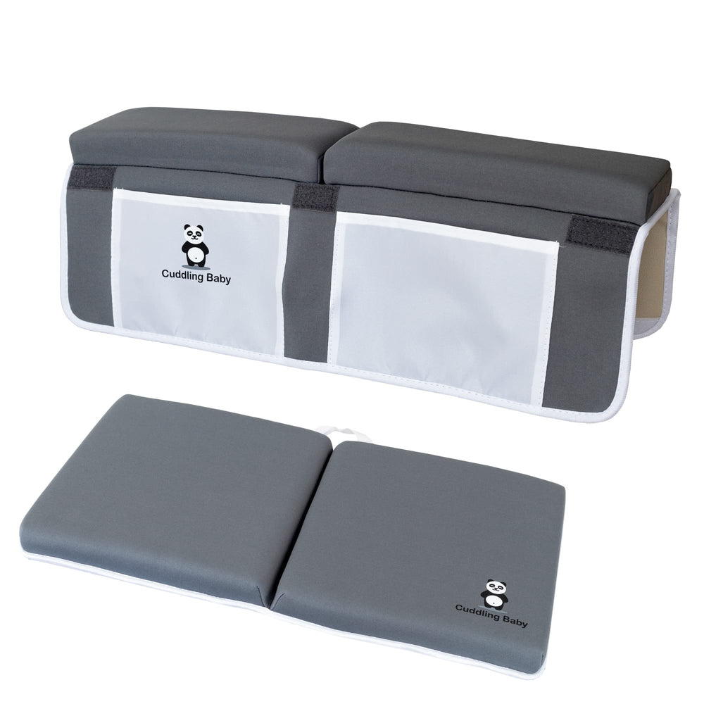 Cuddling Baby bath set gray 2-piece provides coordinated bath time comfort.
