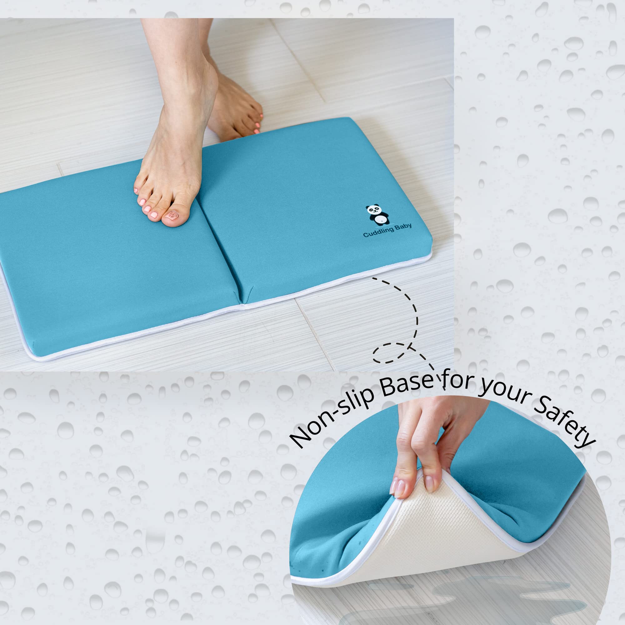 Cuddling Baby machine washable kneeler and rest pad for easy cleanup.