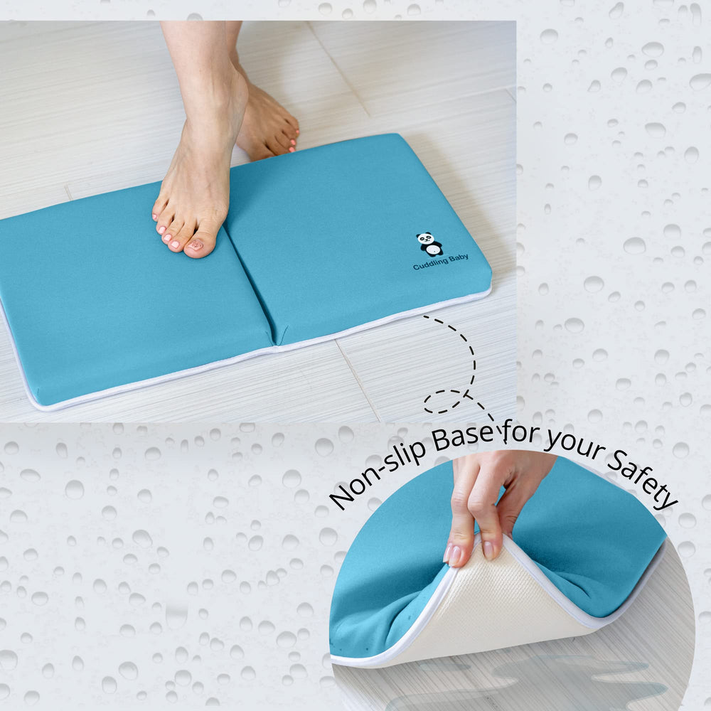 Cuddling Baby machine washable kneeler and rest pad for easy cleanup.