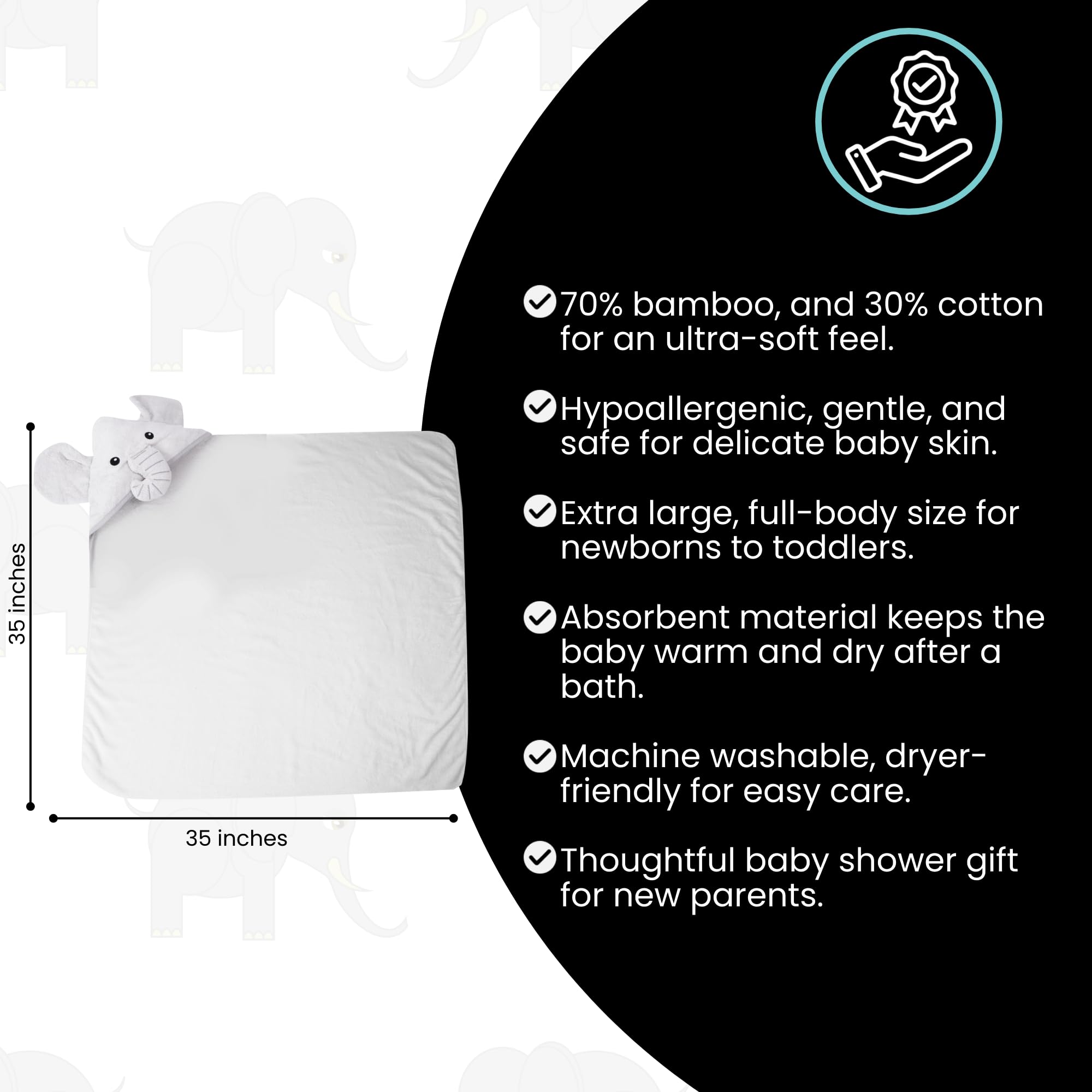 Cuddling Baby Premium Hooded Towel bamboo viscose blend material close-up