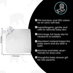 Cuddling Baby Premium Hooded Towel bamboo viscose blend material close-up