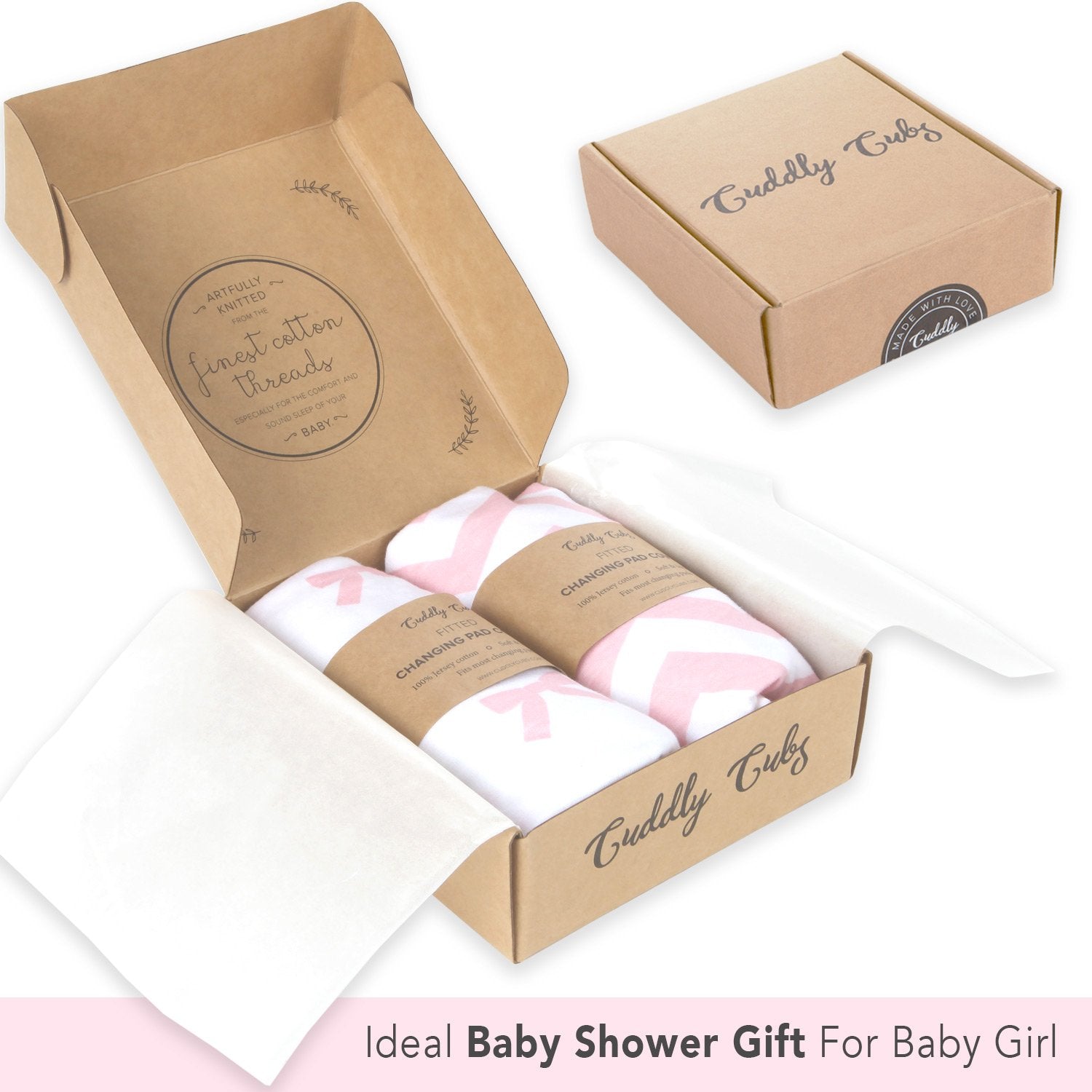 Cuddly Cubs pink cover adds cozy softness for baby changes.