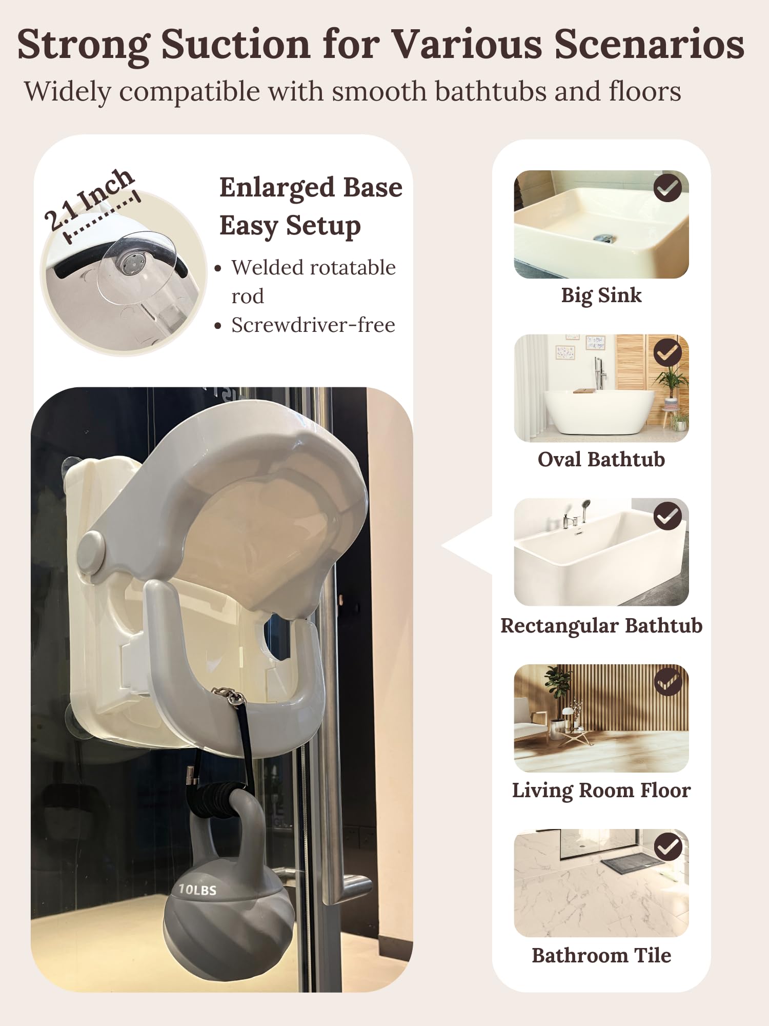 Cuddo Baby bath seat uses screw-attached suction cups for secure grip.