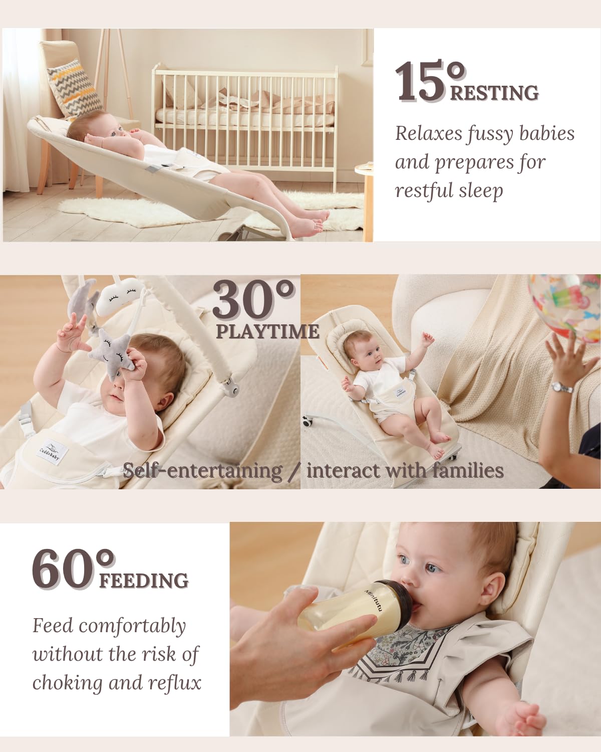 CuddoBaby bouncer folded compact for easy storage and travel