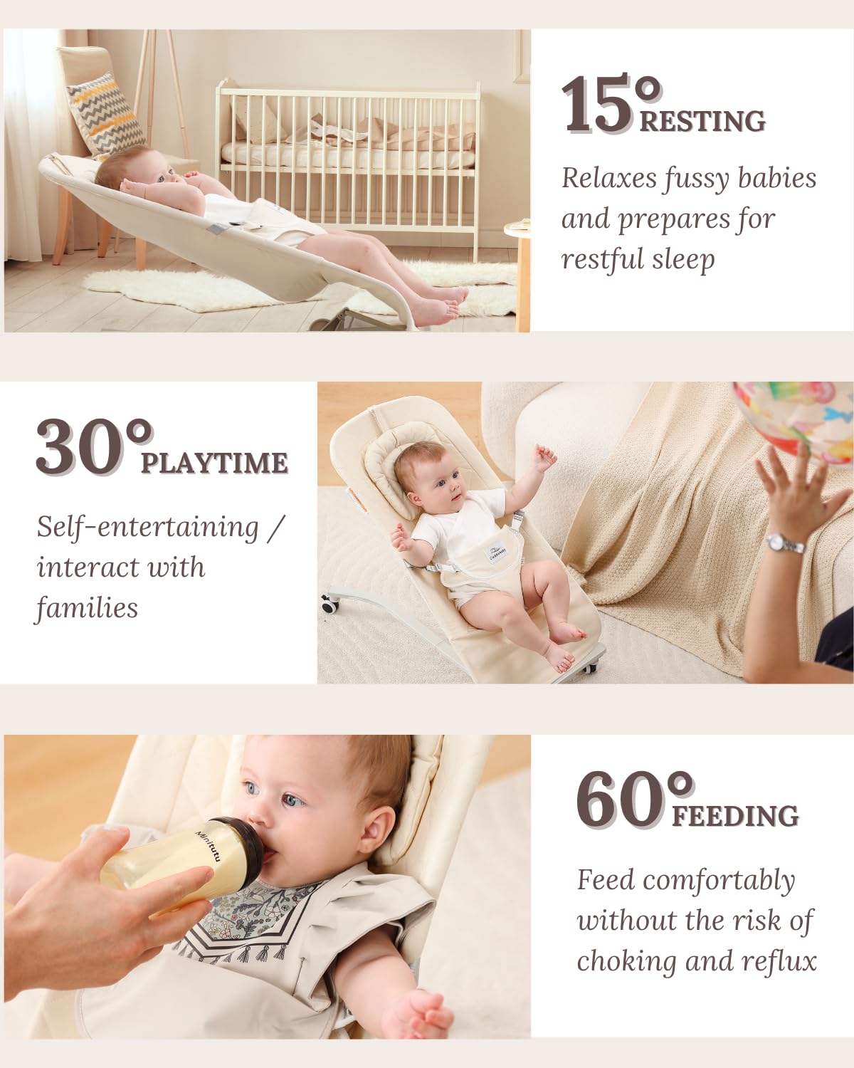 Cuddo Baby Bouncer sturdy steel frame enhances stability and durability.