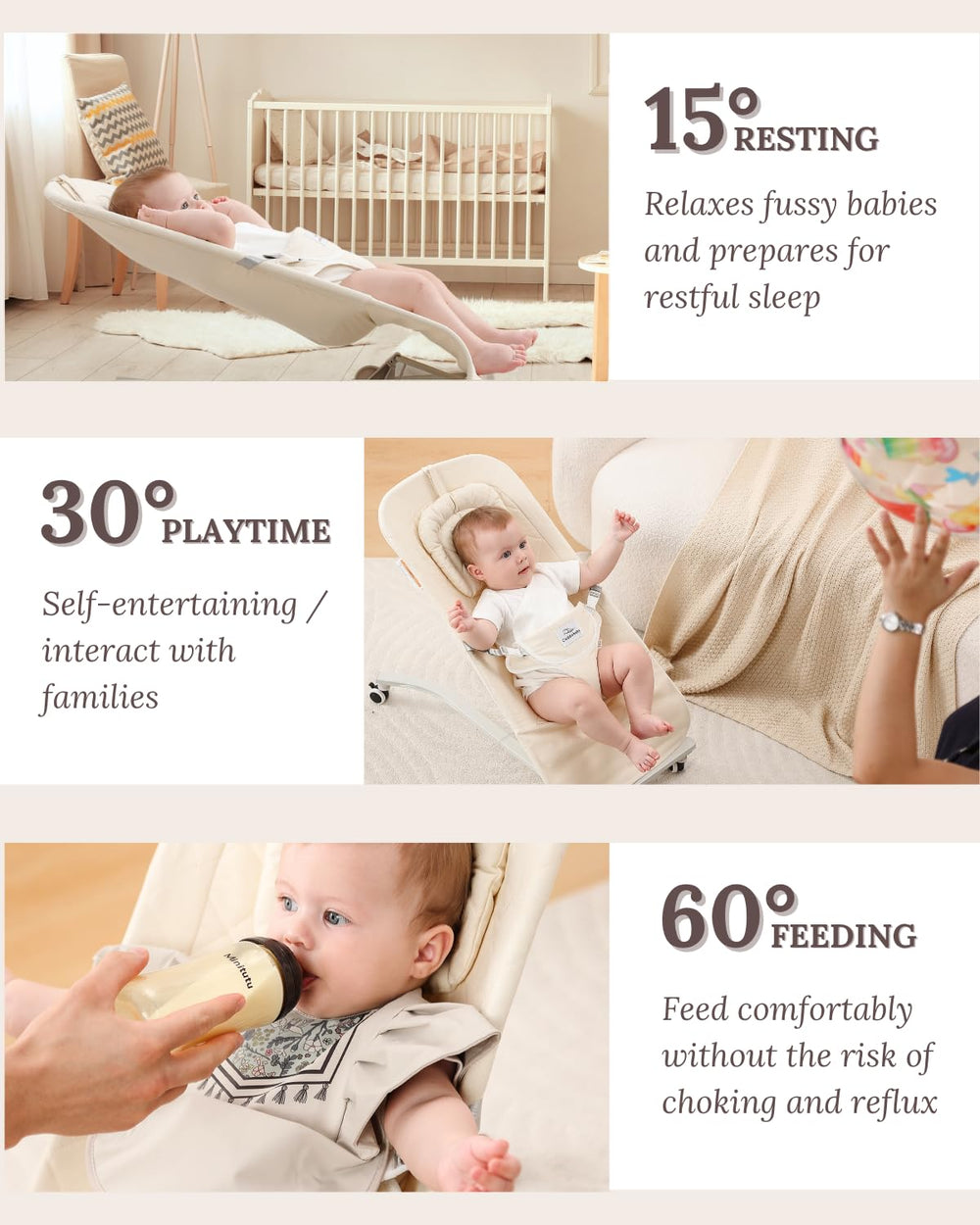 Cuddo Baby Bouncer sturdy steel frame enhances stability and durability.
