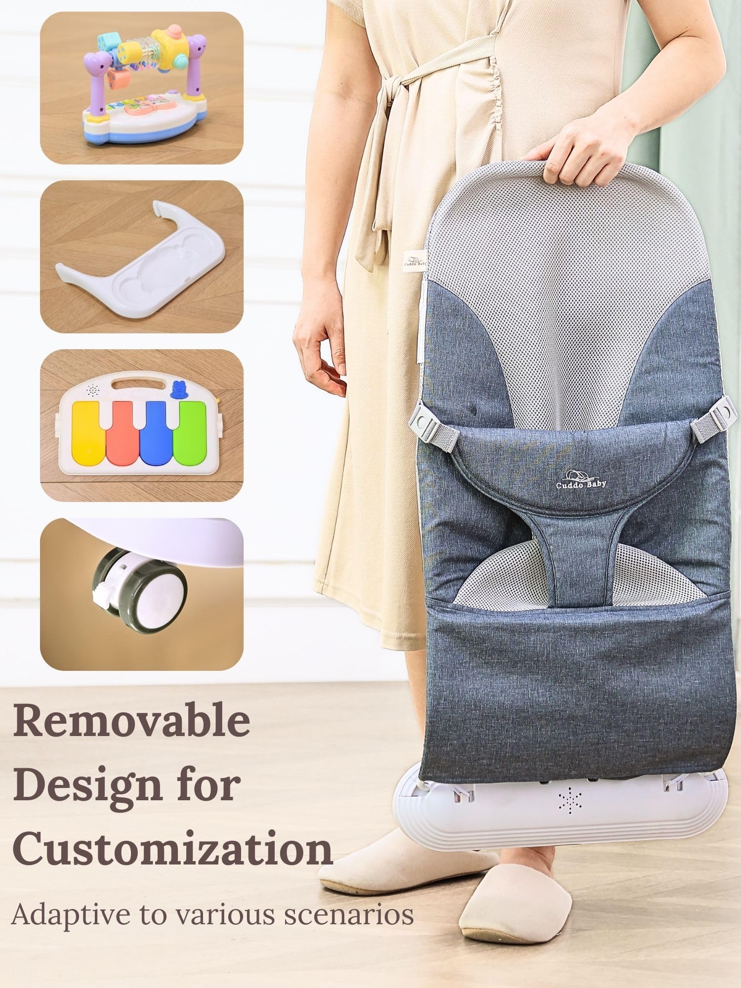 CuddoBaby soft breathable fabric cushions delicate skin during use