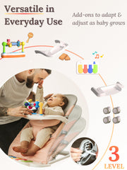 CuddoBaby three-level incline supports growing comfort from infant to toddler