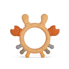 Cuebo crab ring teether in soft silicone for easy grasp by babies