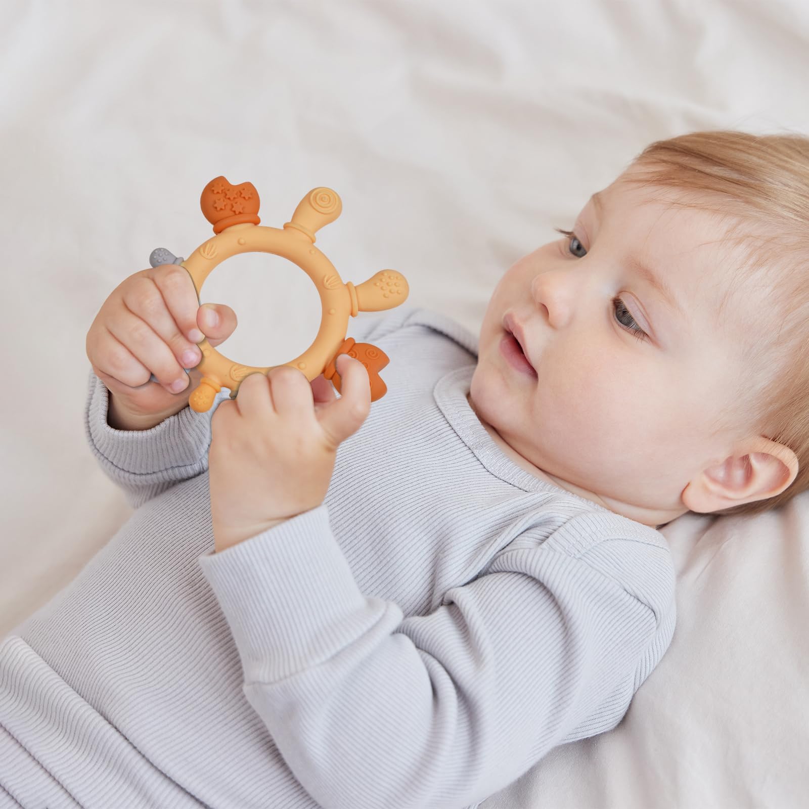 Cuebo crab ring teether makes a thoughtful baby shower gift
