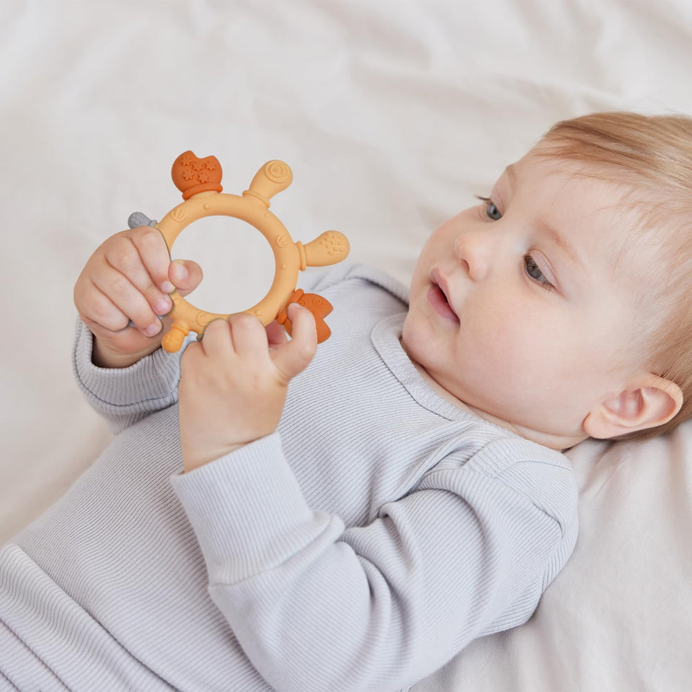 Cuebo crab ring teether makes a thoughtful baby shower gift
