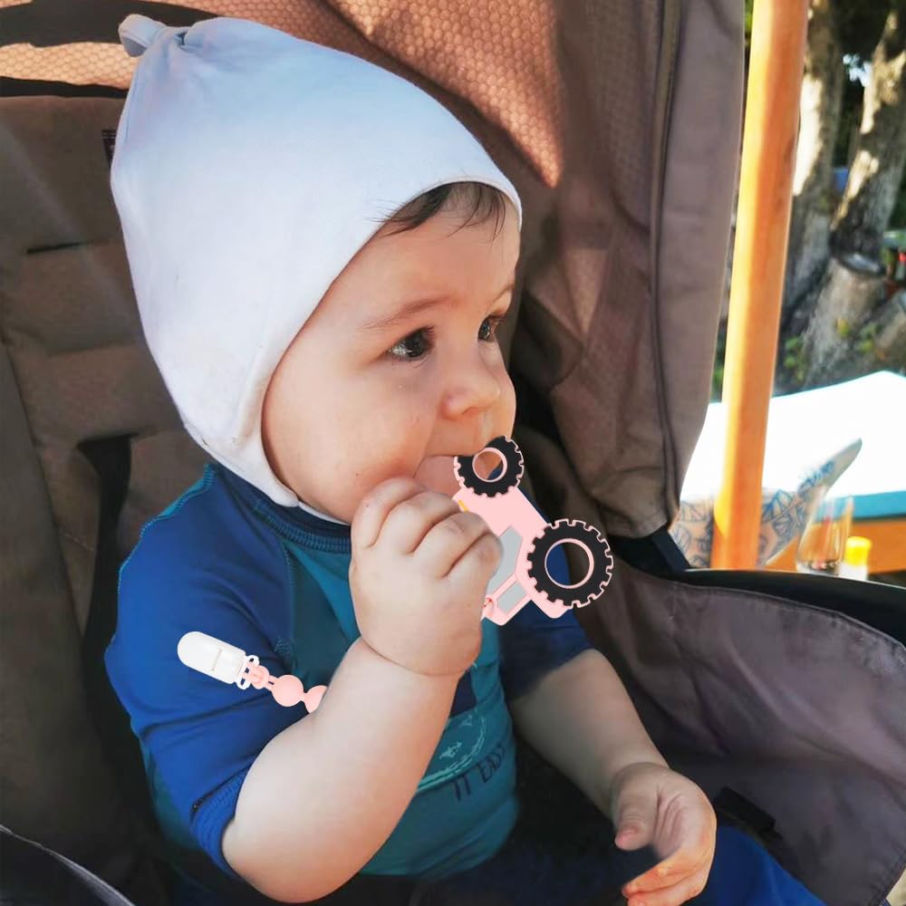 Cuebo gift-ready tractor teether packaging for baby showers