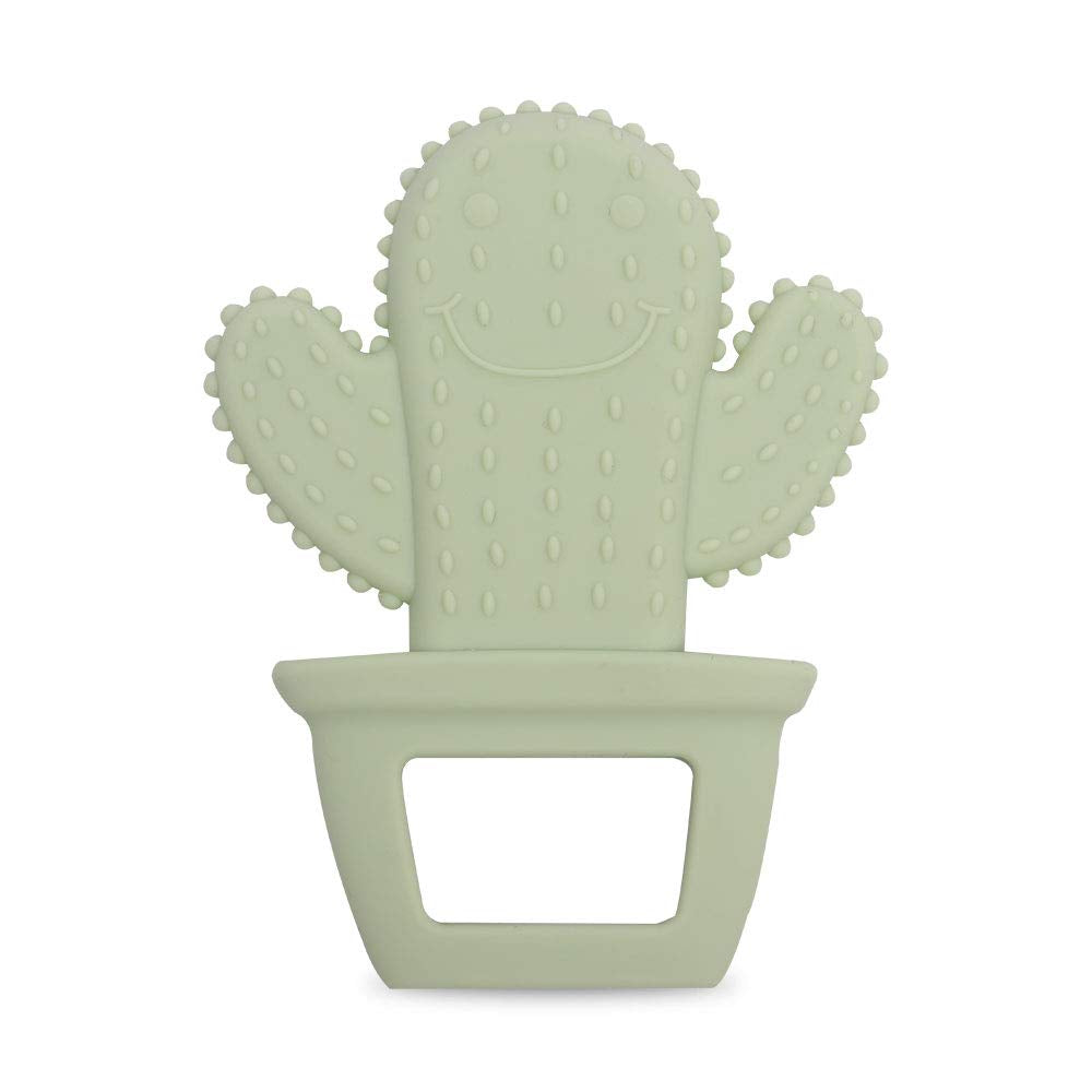 Cuebo cactus teether in soft silicone for soothing teething discomfort.