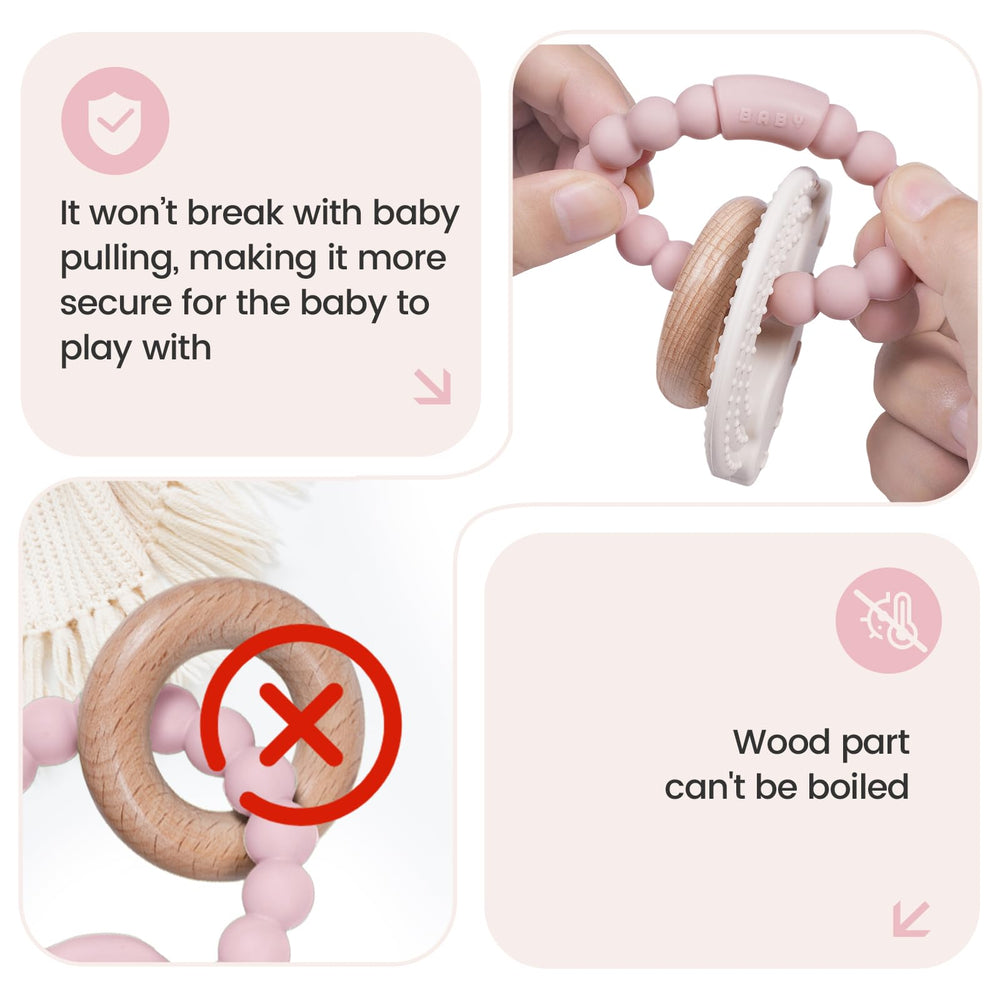Cuebo multisensory teether with colors and bumps for exploration