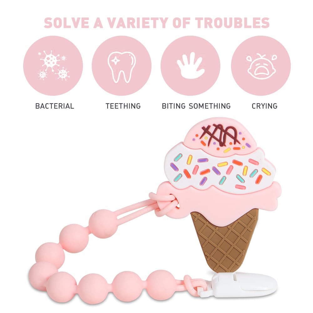 Cuebo pacifier clip one-piece design prevents drops and choking risk.