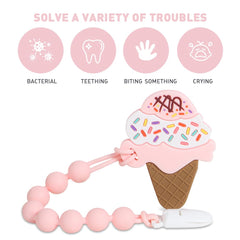 Cuebo pacifier clip one-piece design prevents drops and choking risk.