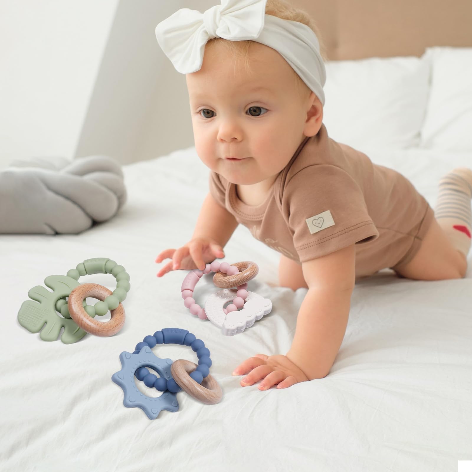 Cuebo rainbow teether gift idea for baby showers and holidays