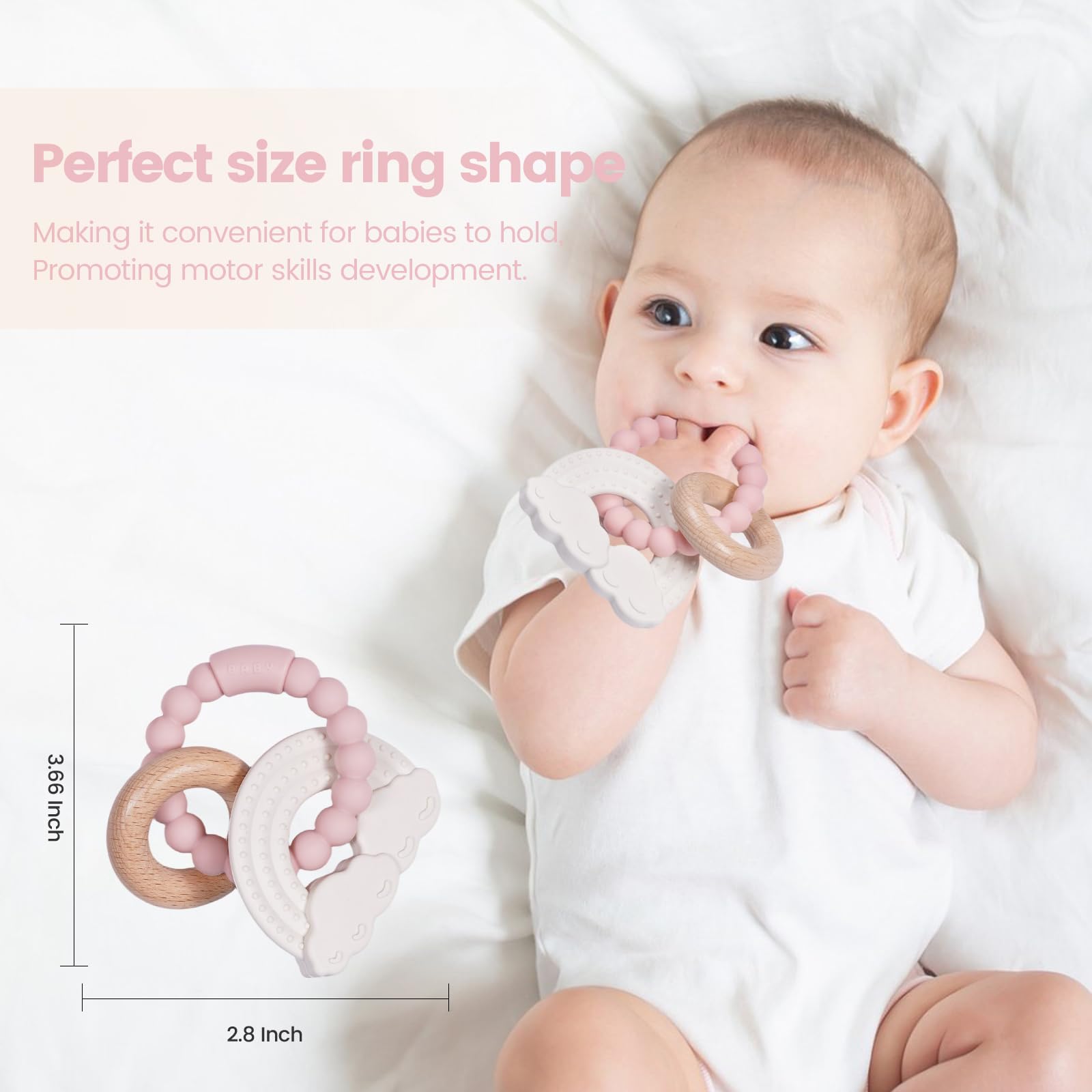 Cuebo small-hand grip teether designed for easy handling by infants