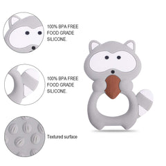 Cuebo teether easy-grasp design helps babies hold and explore.