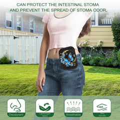 Cugasmaru Butterfly Moon ostomy cover uses soft-touch fabric for comfortable long wear.
