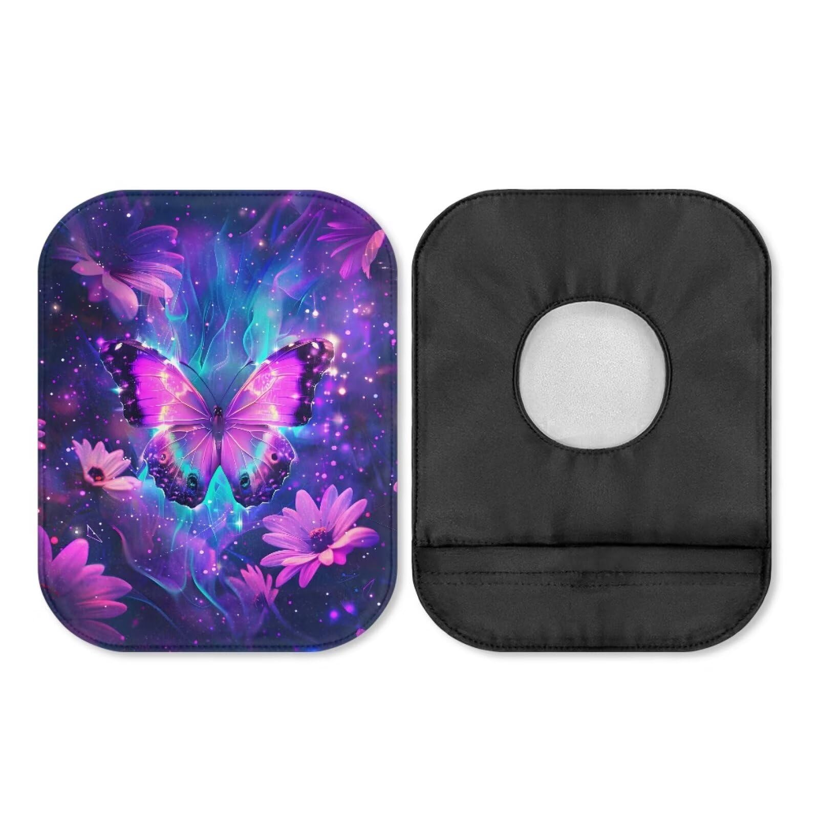 Cugasmaru butterfly ostomy shower cover in purple floral design for discreet daily wear.