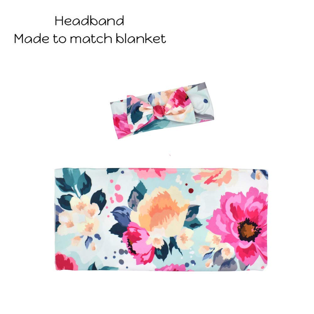Culclendy Floral Swaddle Blanket fabric close-up showing gentle stretch and smooth texture