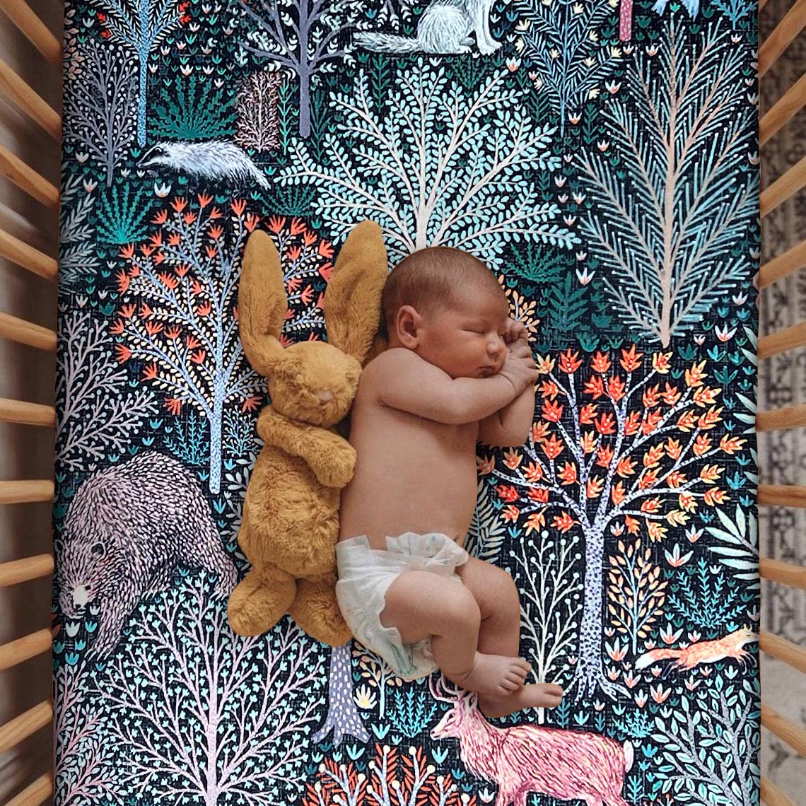 Culclendy jungle animals soft fitted crib sheet keeps baby skin cool and comfortable