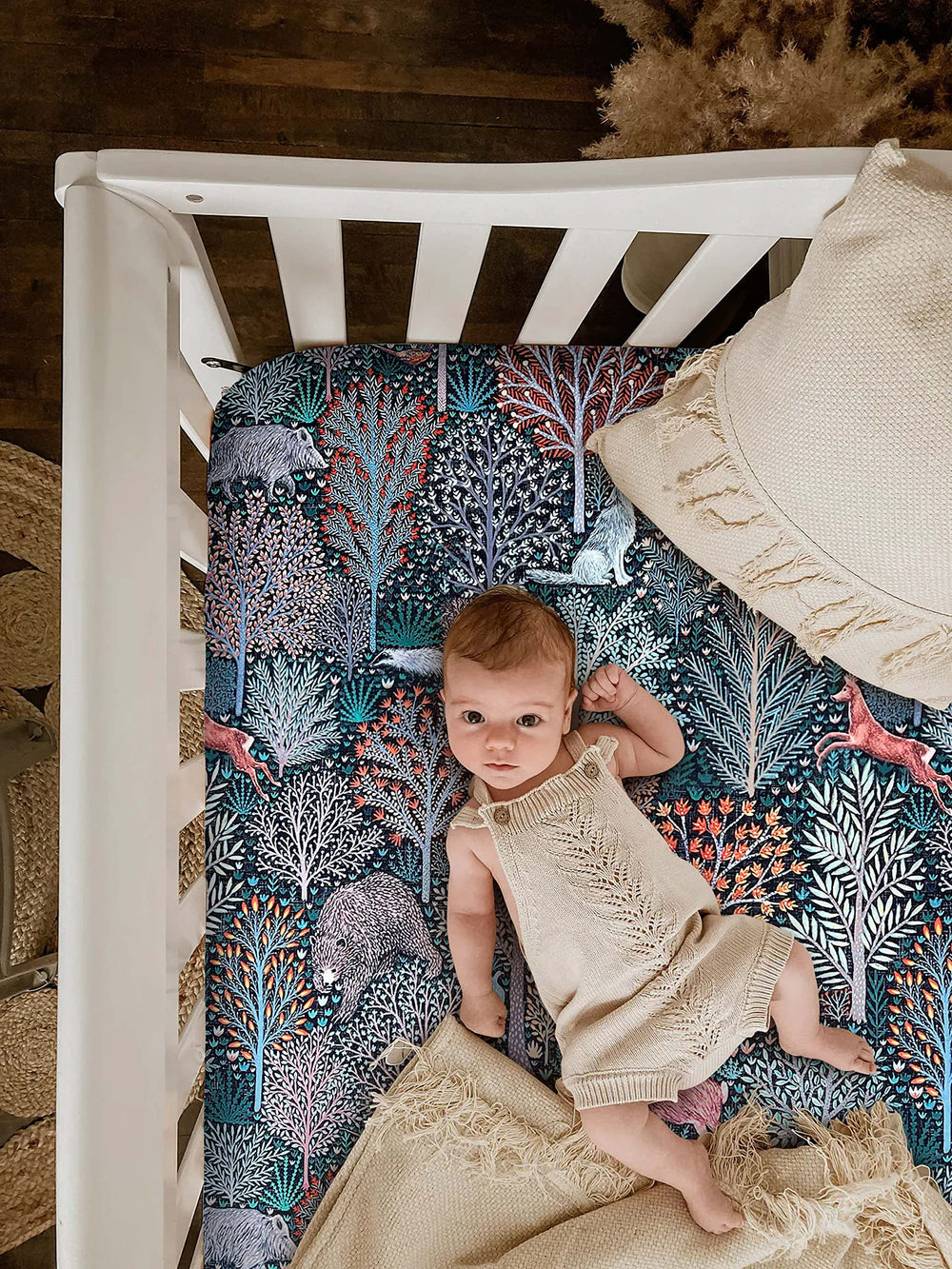 Culclendy jungle animals crib sheet stays snug with reinforced elastic
