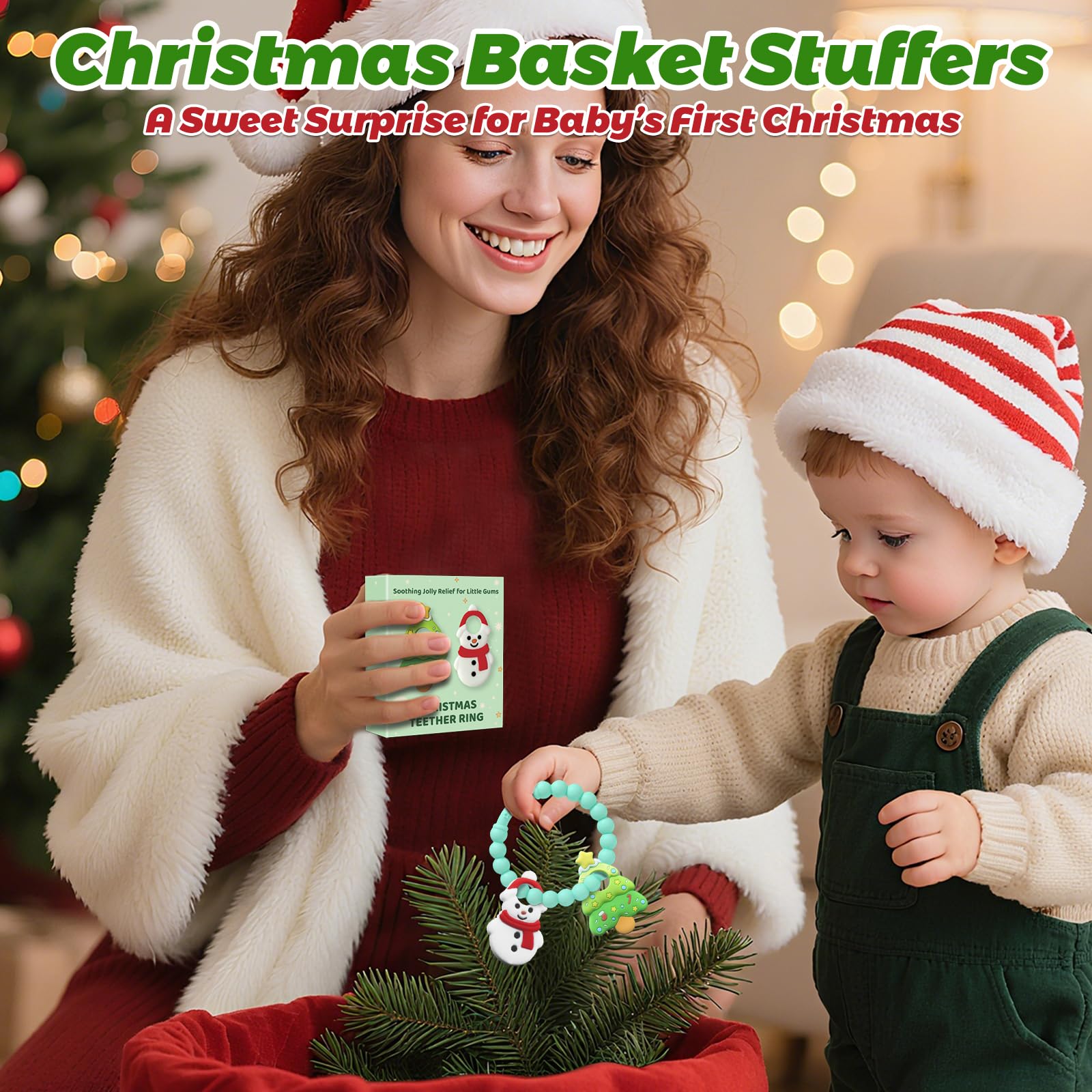 CulinaCraft Christmas tree teether featuring raised textures for sensory exploration.