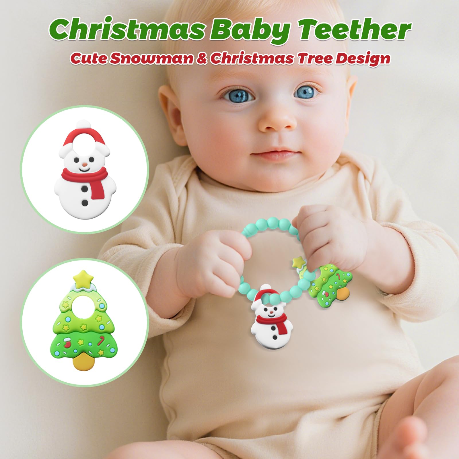 CulinaCraft silicone teether with back textures for baby sensory play.
