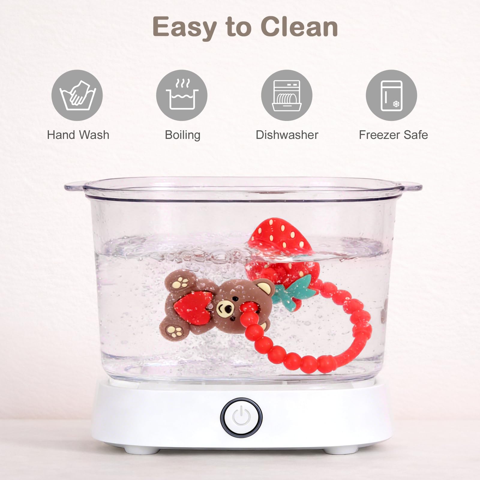 CulinaCraft Valentine’s teether soft durable silicone in action for lasting comfort.