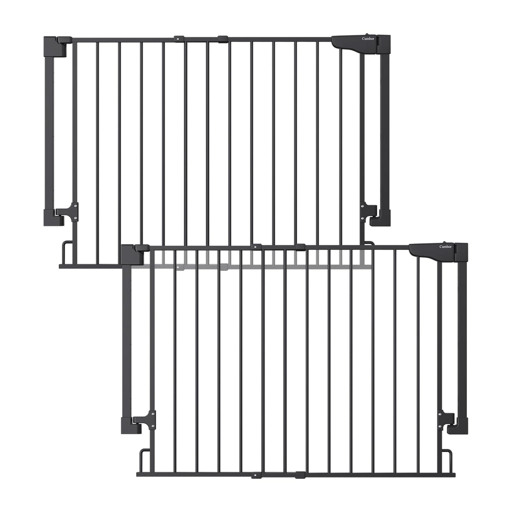 Cumbor 2-pack gate mounted on stairs with hardware for stable safety