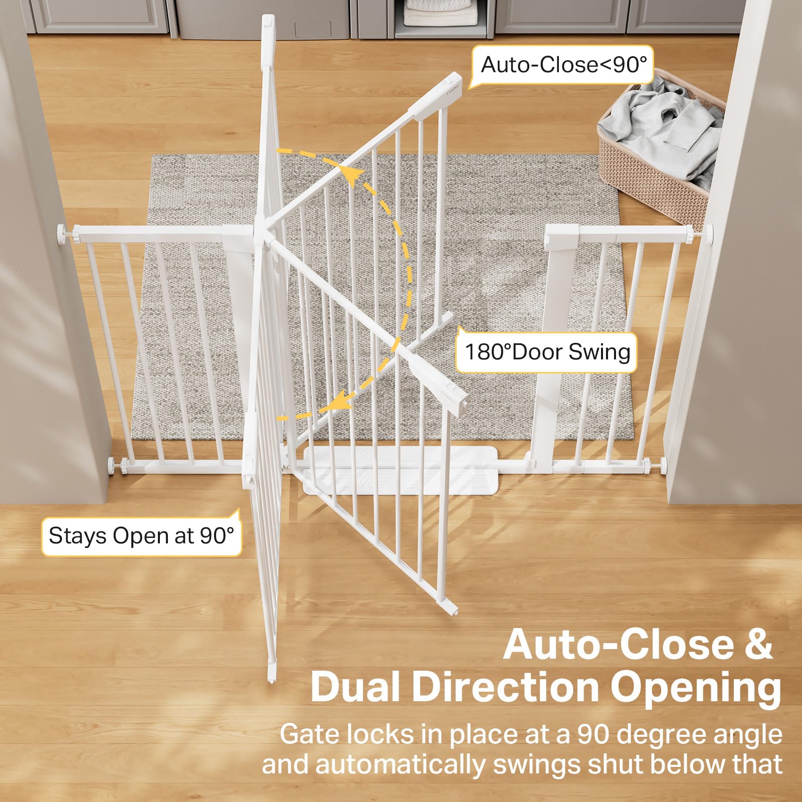 Cumbor hardware mount at stair top provides extra security