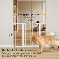 Cumbor adjustable width gate in doorway from 29.7 to 48 inches