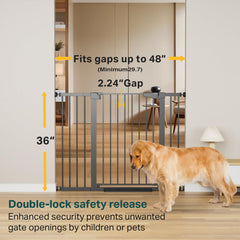 Cumbor adjustable width from 29.7 to 48 inches fits wide doorways securely.