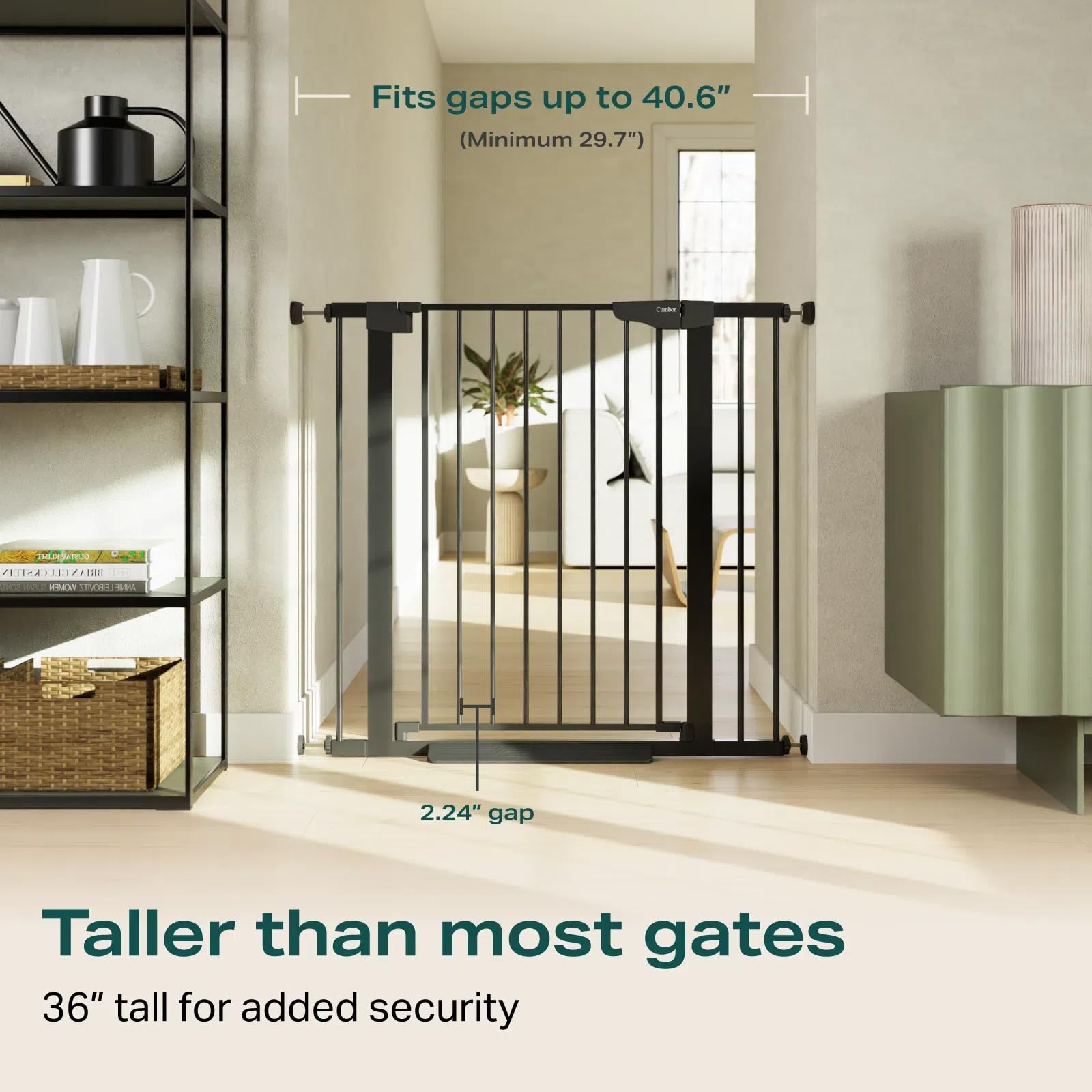 Cumbor adjustable width gate 29.7 to 40.6 inches for doorways