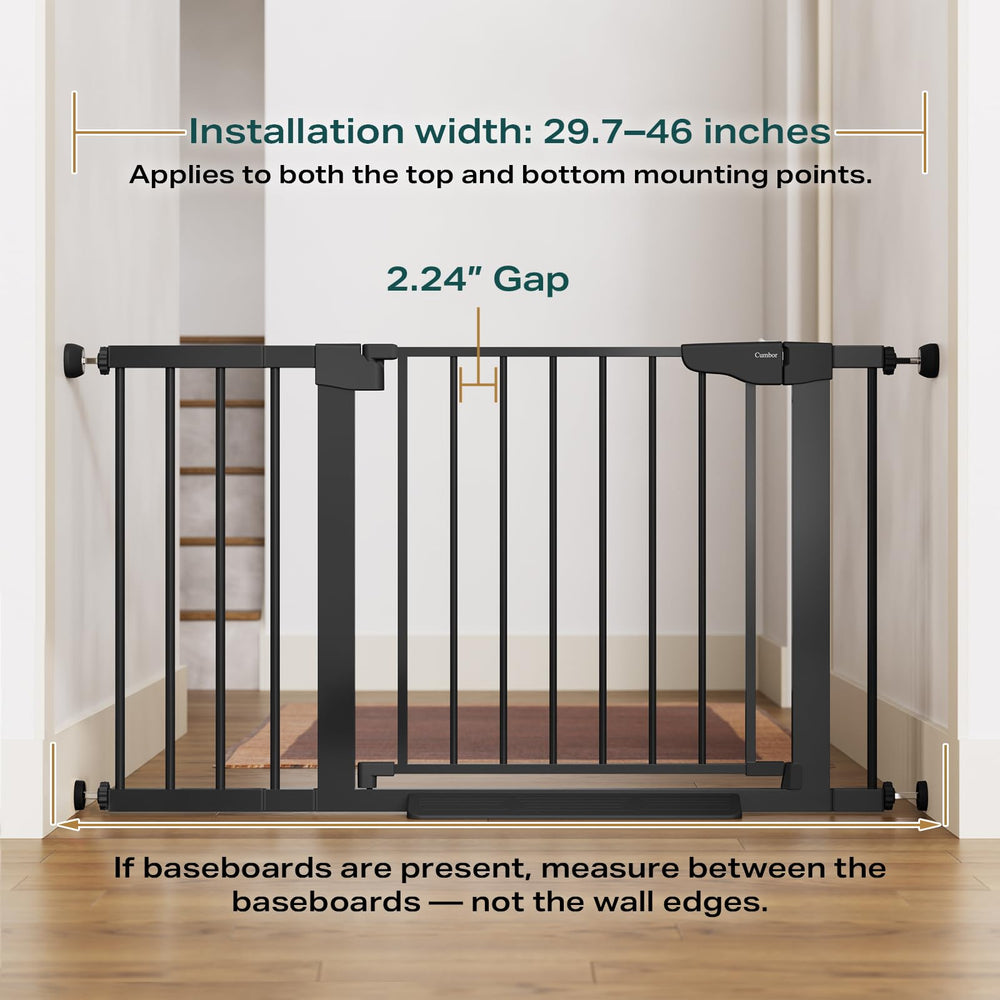 Cumbor auto-close gate keeps walk-through passages secure after use.
