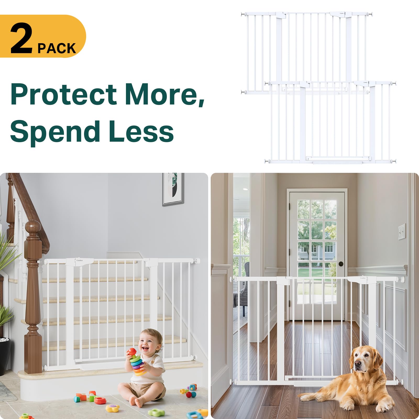Cumbor baby gate 29-7inch-tall fits standard doorways for safe passage