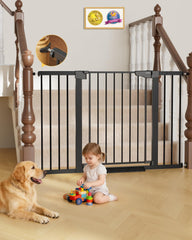 Cumbor baby gate with anti-trip pedal for safer hallway passes