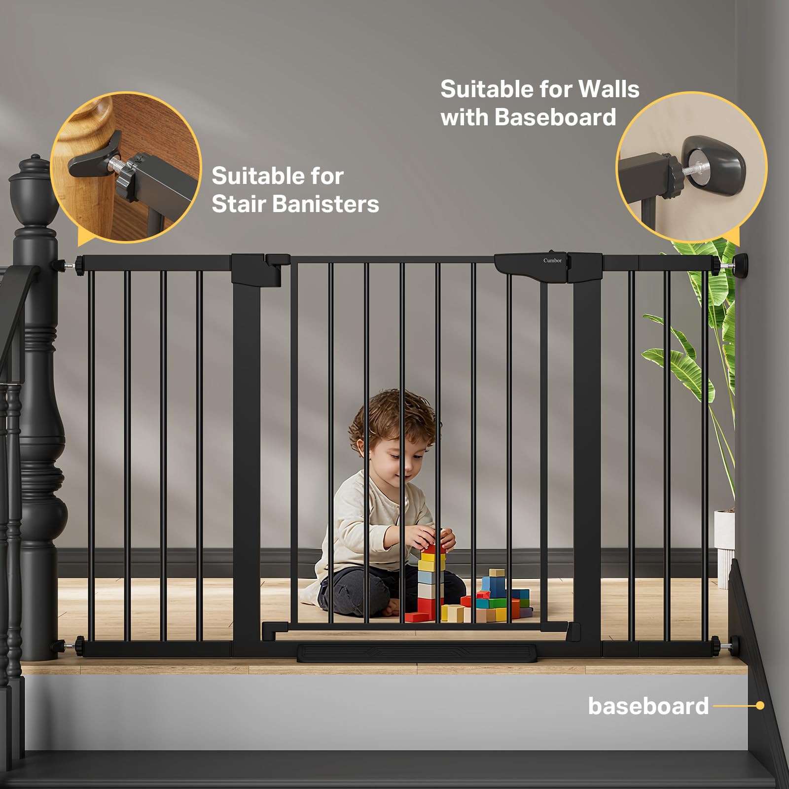 Cumbor baseboard wall cups for stable installation
