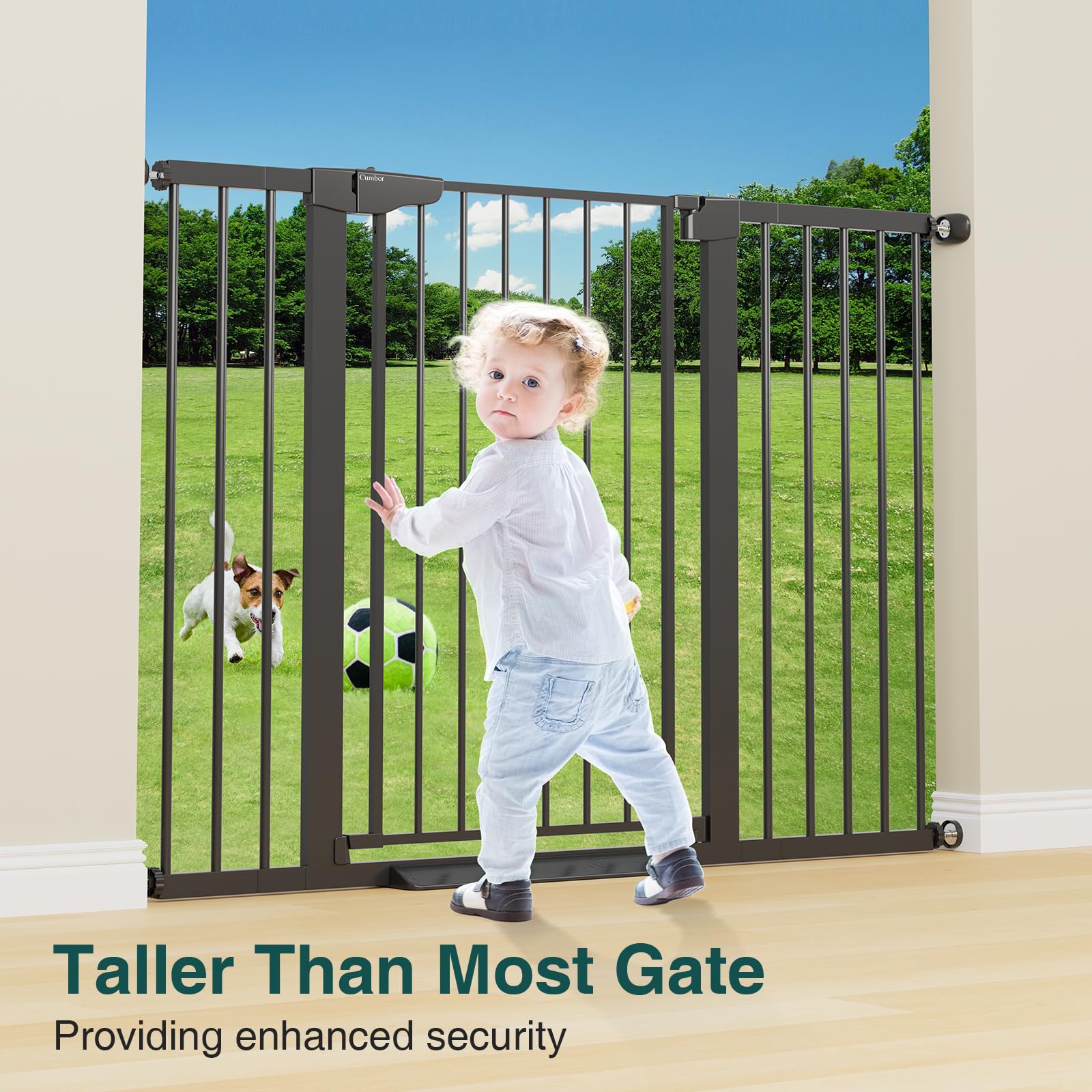 Cumbor gate carbon steel frame combines lightweight durability for busy homes.