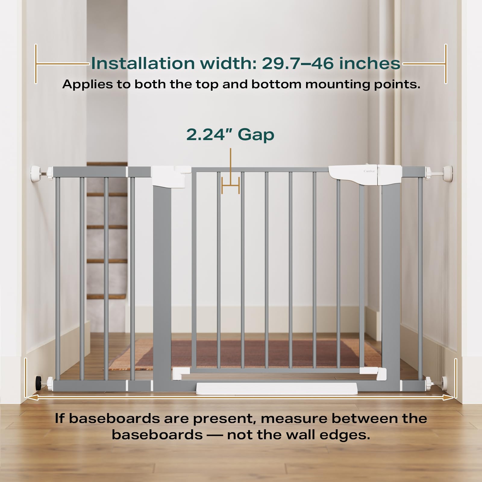 Cumbor gate with double lock top for child safety