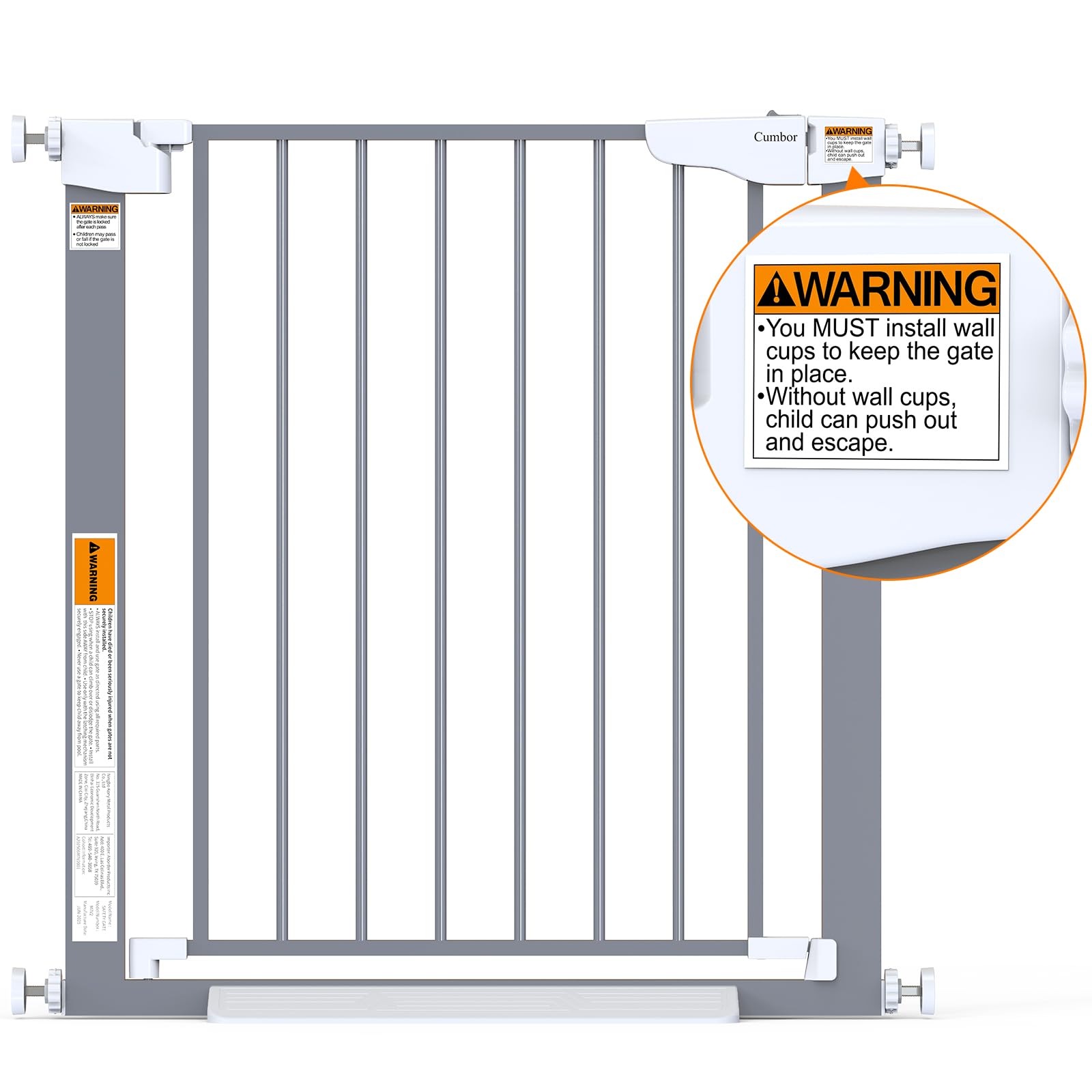 Cumbor gate supports both pressure-mount and drill installations